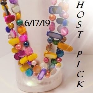 HP! Freshwater pearl & multicolored shell necklace